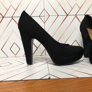 Call It Spring Black Suede Platform Pumps